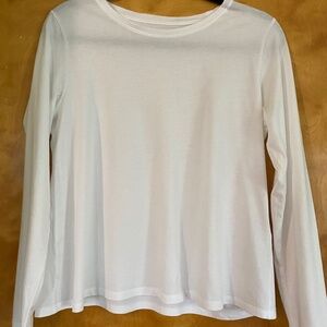 Eileen Fisher Long Sleeve Organic Cotton Jersey Top